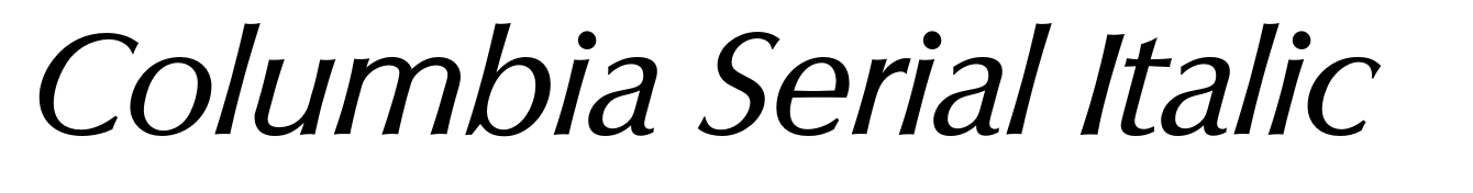 Columbia Serial Italic